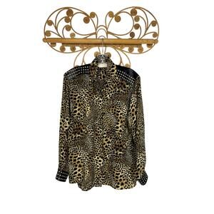 Vintage Cache animal print silk shirt S